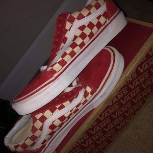 Old Skool Red Checkered Vans